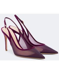 Gianvito Rossi - Suede-Trimmed Organza Slingback Pumps - Lyst