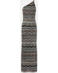Missoni - Zigzag One-Shoulder Lame Maxi Dress - Lyst
