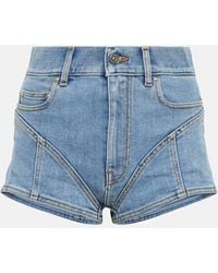 Mugler - Shorts di jeans a vita alta - Lyst