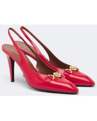 Versace - Clelia Medusa Leather Slingback Pumps - Lyst