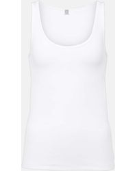 TOTEME - Ribbed-Knit Cotton-Blend Jersey Tank Top - Lyst
