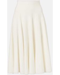 The Row - Jaliah Cotton And Linen-Blend Midi Skirt - Lyst