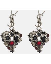 Saint Laurent - Cassandre Embellished Drop Earrings - Lyst