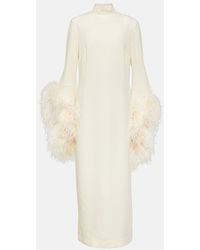 ‎Taller Marmo - Robe Midi Del Rio A Plumes - Lyst