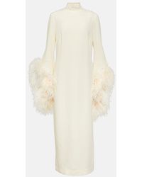 ‎Taller Marmo - Del Rio Feather-trimmed Maxi Dress - Lyst