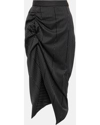 Vivienne Westwood - Pinstriped Wool And Cotton Midi Skirt - Lyst