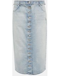 Courreges - Multiflex Denim Midi Skirt - Lyst