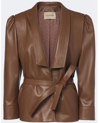 Valentino Garavani - Belted Leather Jacket - Lyst