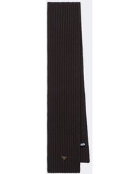 Prada - Ribbed-Knit Virgin Wool Scarf - Lyst