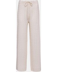 Totême - Cable-knit Wool-blend Wide-leg Pants - Lyst