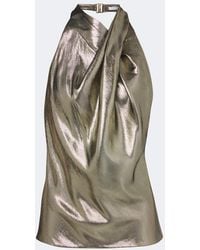 Balmain - Draped Halterneck Silk-Blend Top - Lyst