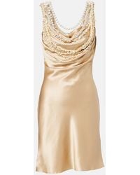 Balmain - Embellished Silk Satin Slip Dress - Lyst