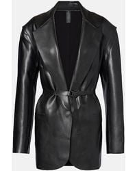 Norma Kamali - Oversized Faux Leather Blazer - Lyst