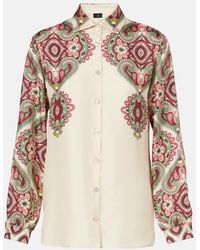 Etro - Camisa De Seda Estampada - Lyst