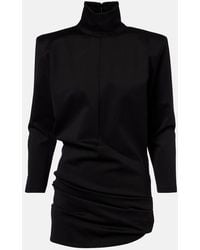 The Attico - Draped Turtleneck Jersey Minidress - Lyst