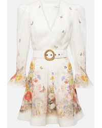 Zimmermann - Tranquillity Floral Linen Mini Dress - Lyst