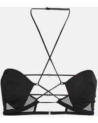 Nensi Dojaka - Tulle-Trimmed Wool Bustier - Lyst