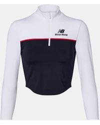 Miu Miu - X New Balance Crop Top De Jersey - Lyst