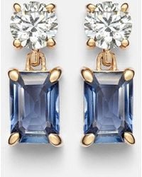 STONE AND STRAND - Full Volume 14Kt Earrings With Diamonds And Sapphires - Lyst
