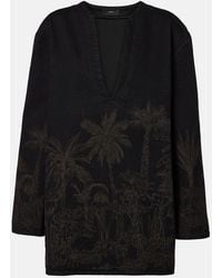 Alanui - Jungle Toile De Jouy Denim Top - Lyst