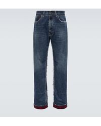 Maison Margiela - X Pendleton Distressed Straight Jeans - Lyst