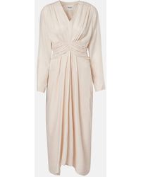 Isabel Marant - Pleated Gathered Midi Dress - Lyst