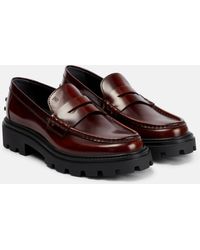 Tod's - Platform Leather Penny Loafers - Lyst