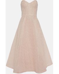 Monique Lhuillier - Embroidered Strapless Gown - Lyst