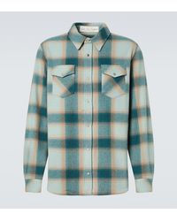 God's True Cashmere - Shadow Plaid Cashmere Shirt With Emerald - Lyst