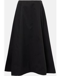 Balenciaga - Falda Midi De Sarga De Algodon - Lyst