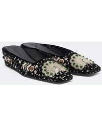 Zimmermann - Atelier Embellished Velvet Wedge Mules - Lyst