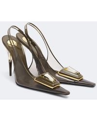 Saint Laurent - Sibyl Embellished Tpu Slingback Pumps - Lyst