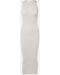 JW Anderson - Logo Embroidered Cotton Jersey Maxi Dress - Lyst