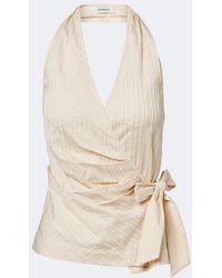Jonathan Simkhai - Bria Striped Halterneck Top - Lyst