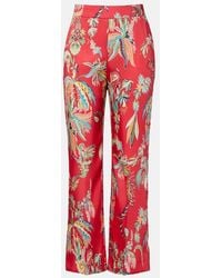 Etro - Printed Twill Straight Pants - Lyst
