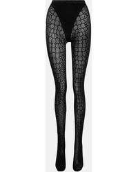 Alaïa - Croc-effect Tights - Lyst