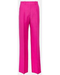 Valentino - Crepe Couture Wool Wide-Leg Pants - Lyst