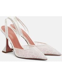 AMINA MUADDI - Holli Lace Slingback Pump - Lyst