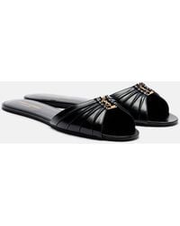 Saint Laurent - Cassandre Leather Slides - Lyst