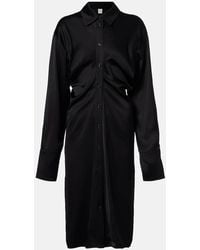 TOTEME - Vestido Camisero Slouch De Crepe Saten - Lyst