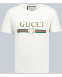 Gucci Oversize T-Shirt aus Baumwolle - Weiß