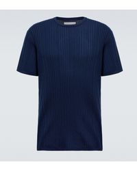 King & Tuckfield T-Shirt aus Wolle - Blau