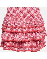 Poupette - Bibi Printed Tiered Miniskirt - Lyst