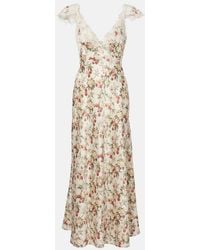 Doen - Midikleid Fiona Aus Seide Mit Spitze - Lyst