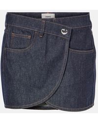 Coperni - Asymmetric Denim Miniskirt - Lyst