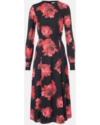 Erdem - Midikleid Aus Crepe - Lyst