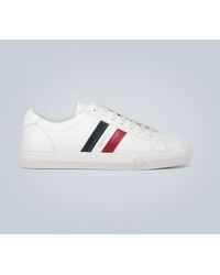 Moncler - New Monaco Striped Low-top Leather Trainers - Lyst