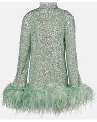 ‎Taller Marmo - Minikleid Gina Mit Pailletten Und Federn - Lyst