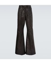 Rick Owens - Coated Wide-Leg Jeans - Lyst