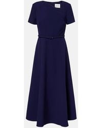 Roland Mouret - Asymmetric Belted Crepe Midi Dress - Lyst